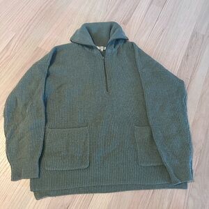 Madewell Olive Zip-Up Sweater